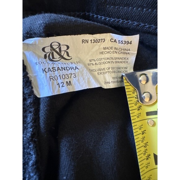 Rock & Republic Jeans Women's Size 12 M Stretch Denim Black - Picture 8 of 10